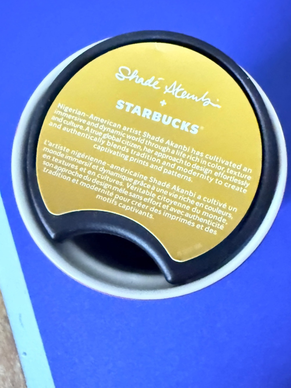 BRAND NEW WITH TAGS Starbucks Shade Akanbi Artist Ceramic Tumbler 12 oz - Picture 2 of 7